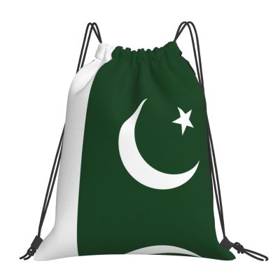 nanger Flag Of Pakistan Print Drawstring Bags Gym Backpack, Sports Sack For Men Women, Travel Beach Swim Cinch Bag