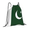 nanger Flag Of Pakistan Print Drawstring Bags Gym Backpack, Sports Sack For Men Women, Travel Beach Swim Cinch Bag view 2