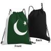 nanger Flag Of Pakistan Print Drawstring Bags Gym Backpack, Sports Sack For Men Women, Travel Beach Swim Cinch Bag view 3