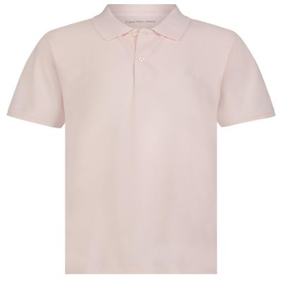 Calvin Klein Boys' Short Sleeve Micro Pique Solid Polo, Button Closure, Soft & Comfortable, Silver Peony, 18-20