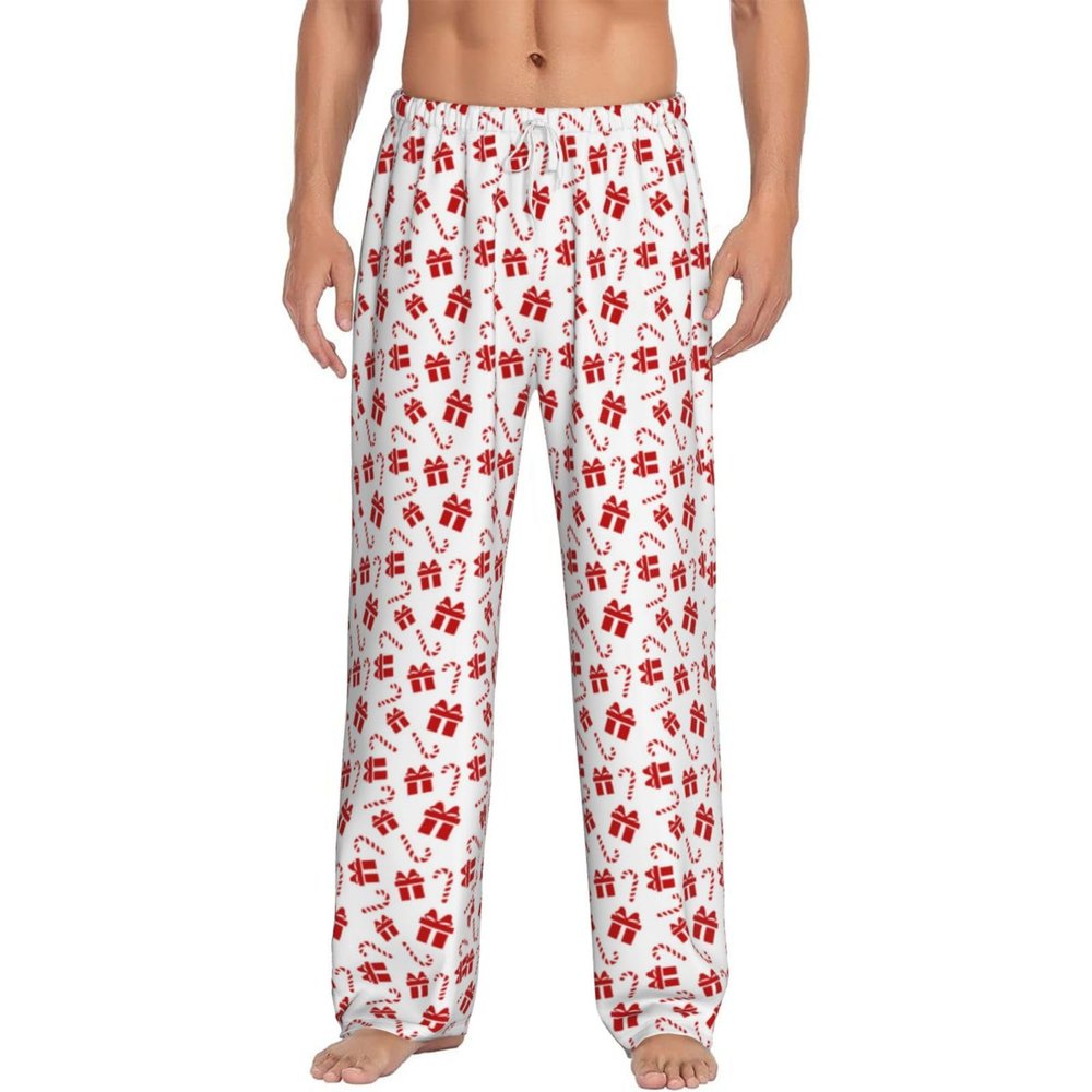 Christmas Pajama Pants Candy Red Funny PJ Pant for Men Women Matching Couples Unisex
