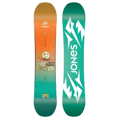 JONES - Youth Prodigy, Snowboards Directional All Mountain, Ideal for Freestyle, Freeride, pow, Corn or chop, Size 110, Color Black