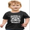5T Black Toddler Thanksgiving Gobble Till You Wobble Turkey Funny Toddler T-Shirt