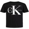 Calvin Klein Boys' Short Sleeve Logo Crew Neck T-Shirt, Soft, Comfortable, Relaxed Fit, Mono Black, 10-12 view 1
