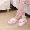 AEROPOSTALE Fuzzy Open Toe Slippers Shoes for Women  Soft Faux Sherpa Fur House Slippers with Memory Foam X Band, Indoor & Outdoor Non-Slip Sole, Design for Bedroom & Lounge (Blush Size 5-6 Small) view 3