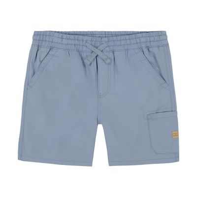 Lucky Brand Boys' Pull-On Cargo Shorts, Drawstring Closure, Faded Denim, 10-12