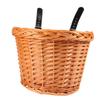 FOYTOKI Handmade Boys and Girls Bike Basket Detachable Front Handlebar Storage Large Capacity Willow Woven Sturdy Bike Front Basket Accessory for Boys Girls view 1
