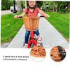 FOYTOKI Handmade Boys and Girls Bike Basket Detachable Front Handlebar Storage Large Capacity Willow Woven Sturdy Bike Front Basket Accessory for Boys Girls view 2