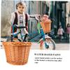 FOYTOKI Handmade Boys and Girls Bike Basket Detachable Front Handlebar Storage Large Capacity Willow Woven Sturdy Bike Front Basket Accessory for Boys Girls view 3