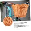 FOYTOKI Handmade Boys and Girls Bike Basket Detachable Front Handlebar Storage Large Capacity Willow Woven Sturdy Bike Front Basket Accessory for Boys Girls view 4