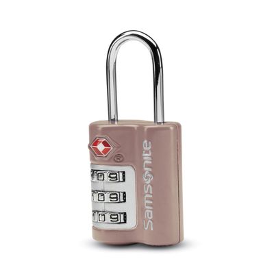 Samsonite 3-Dial Combination Lock, TSA Approved Travel Lock, Dusty Rose