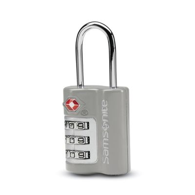 Samsonite 3-Dial Combination Lock, TSA Approved Travel Lock, Light Grey