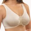 Comfort Sleep Bra, Front Closure, Silk Soft Material, Wireless for Added Comfort - Beige, Size 48 view 2