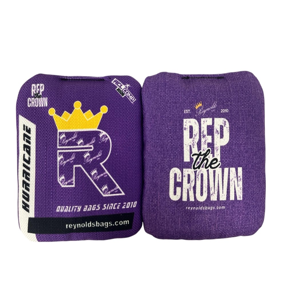 Hurricane - Reynolds Cornhole Bags - 2025 ACL Approved - AS SEEN ON ESPN - Professional Cornhole Bags - Made in The USA (Purple)
