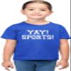 3T Royal Toddler Yay! Sports! Funny Non Sports Fan Toddler T-Shirt view 2