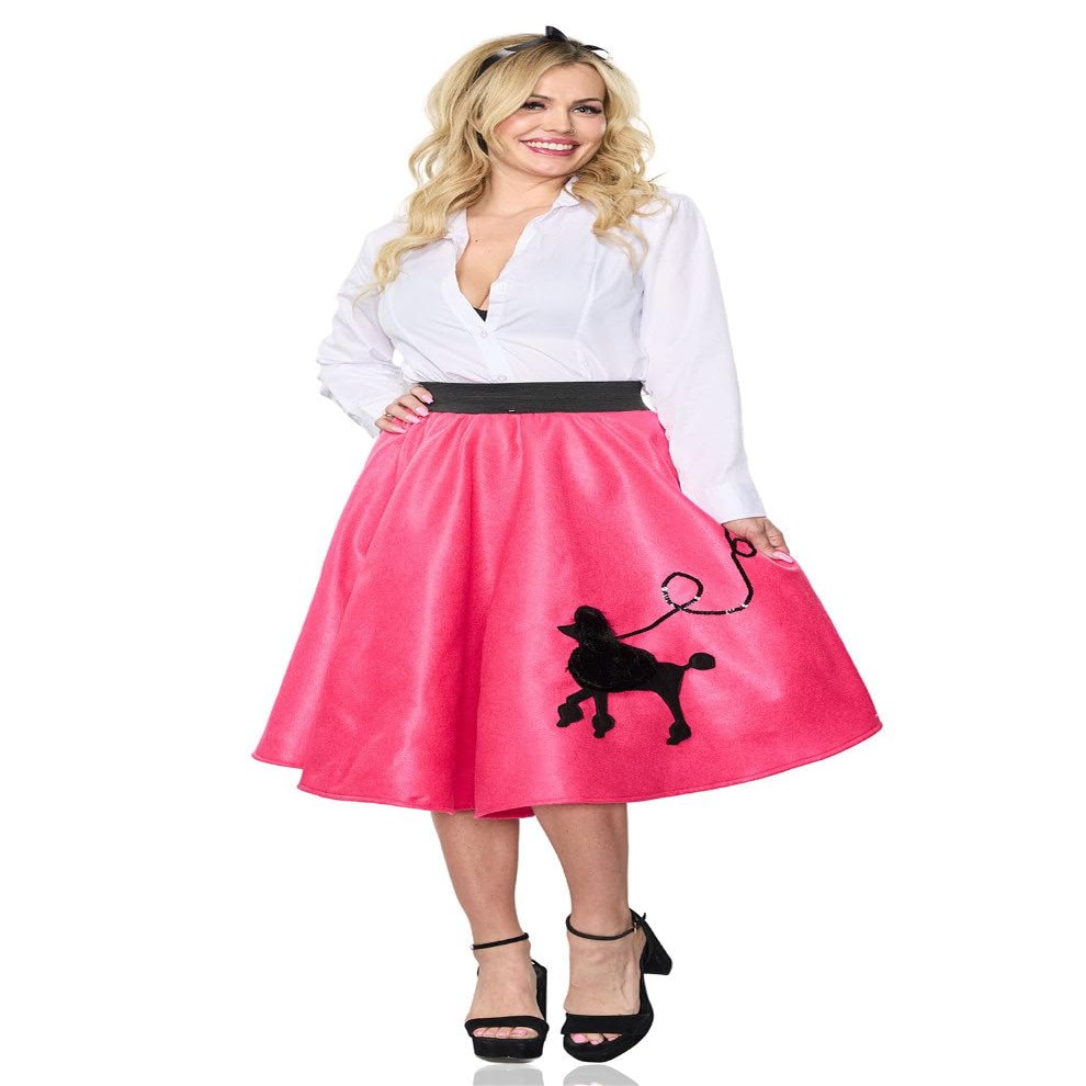 Seeing Red Women's Poodle Skirt, X-Large Pink/Black