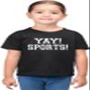 3T Black Toddler Yay! Sports! Funny Non Sports Fan Toddler T-Shirt view 2