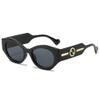 HDUBFY Oval Sunglasses Women Men Frame Gradients Lens Sun Glasses UV400,black,one size view 1