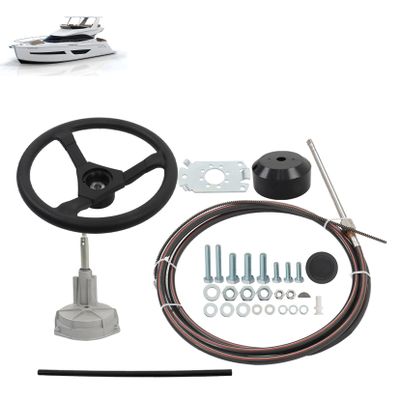 SEBLAFF 16 Feet Boat Rotary Steering System Outboard Kit Replacement for Yachts and Fishing Boats