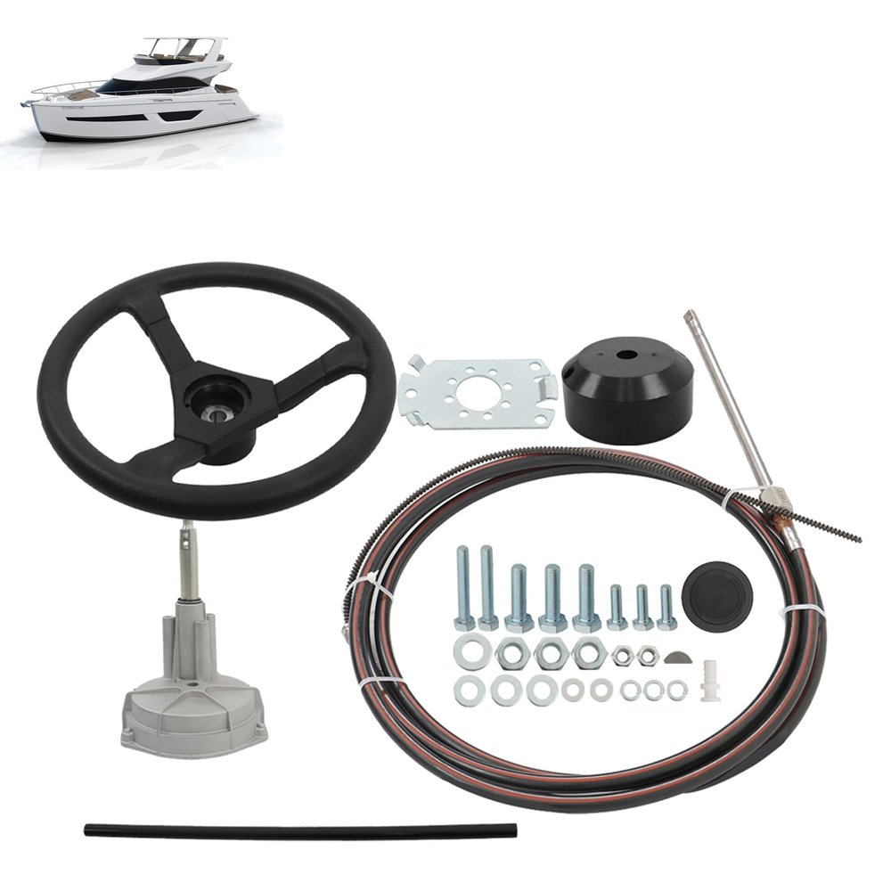 SEBLAFF 16 Feet Boat Rotary Steering System Outboard Kit Replacement for Yachts and Fishing Boats
