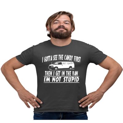 5X-Large Heather Black Mens I Gotta See The Candy First Then I Get in The Van T-Shirt