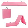 MarKnig 8x2x2Foldable Gymnastics Mat with Carrying Handle, 2-Inch Thick Exercise Tumbling Mats for Kids, Home Exercise Fitness Mat for Aerobics, Yoga, Stretching, Blue and Pink. view 1