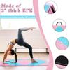 MarKnig 10x4x2Foldable Gymnastics Mat with Carrying Handle, 2-Inch Thick Exercise Tumbling Mat for Kids, Home Exercise Fitness Mats for Aerobics, Yoga, Stretching,(Pink&Blue) view 4