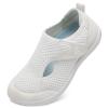 LeIsfIt Womens Wide Adjustable Diabetic Walking Shoes Breathable Zero Drop Wide Width Arthritis Edema Barefoot Shoes White Size 9 view 1