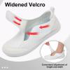LeIsfIt Womens Wide Adjustable Diabetic Walking Shoes Breathable Zero Drop Wide Width Arthritis Edema Barefoot Shoes White Size 9 view 3