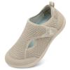 LeIsfIt Womens Wide Barefoot Walking Shoes Adjustable Diabetic Shoes for Arthritis Edema Swollen Feet Zero Drop Sole Taupe Size 8.5 view 1