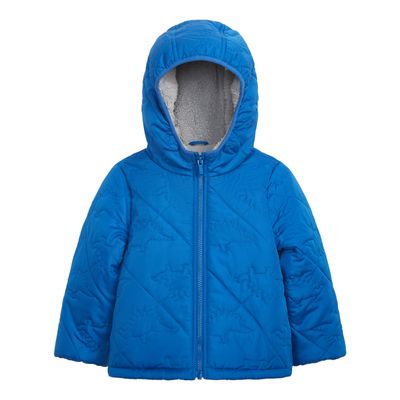 Carter's Boys Novelty Quilted Heavyweight Hooded Puffer Jacket, Blue, 7