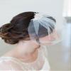 HUFFA Elegant Ivory Birdcage Veil with Crystal Comb - Perfect for Weddings and Special Occasions(Ivory) view 1