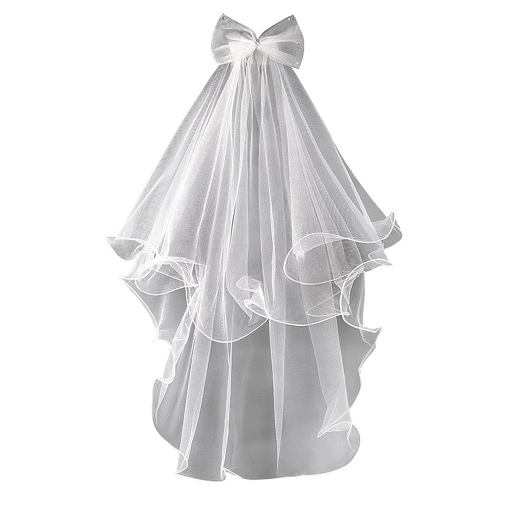 hokojix Wedding Veil for Kids with Comb Communion Veil Tulle Veils Wedding Hair Accessories 2 Short Length