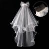 hokojix Wedding Veil for Kids with Comb Communion Veil Tulle Veils Wedding Hair Accessories 2 Short Length view 4