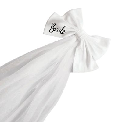 hokojix Delicate Bride Layer Veil Headpieces with Ribbon Bowknot Veil Wedding Party Bride Veil Festival Photography Veil