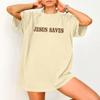 Women Christian Shirt Oversized Funny Saying Religious Shirts Jesus Tee Top Short Sleeve(Apricot, X-Large) view 2