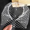HUFFA Pearls Beading Black Mesh Face Veil Women Headband Cocktail Party Hair Accessories Wedding Headwear view 1