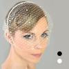 HUFFA Pearls Beading Black Mesh Face Veil Women Headband Cocktail Party Hair Accessories Wedding Headwear view 2