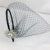 HUFFA Black Birdcage Veil For Women Delicate Sun Style Shiny Rhinestones Headband Voile Wedding Accessories view 1