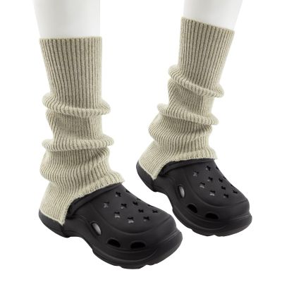 UAMOEI Knit Leg Warmers Girls Winter Long Socks for Women Leg Warmer Socks Thick Ankle Warmers Boots Long Leg Warmer (Flaxen, 37cm/14.57in)