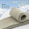 UAMOEI Knit Leg Warmers Girls Winter Long Socks for Women Leg Warmer Socks Thick Ankle Warmers Boots Long Leg Warmer (Flaxen, 37cm/14.57in) view 2
