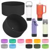 2Pcs Silicone Boot Sleeve for Stanley IceFlow Fast Flow Water Bottle 24oz,Silicone Boot Bumper for Stanley Quencher 40oz,for IceFlow 20oz 30oz,for Quick Flip GO 24oz BottleThickened (Black) view 1