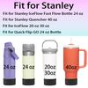 2Pcs Silicone Boot Sleeve for Stanley IceFlow Fast Flow Water Bottle 24oz,Silicone Boot Bumper for Stanley Quencher 40oz,for IceFlow 20oz 30oz,for Quick Flip GO 24oz BottleThickened (Black) view 2