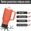 2Pcs Silicone Boot Sleeve for Stanley IceFlow Fast Flow Water Bottle 24oz,Silicone Boot Bumper for Stanley Quencher 40oz,for IceFlow 20oz 30oz,for Quick Flip GO 24oz BottleThickened (Black) view 3