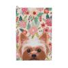 Xsovgoi Yorkshire Dogs Floral Boho Flowers Waffle Golf Towels (24"X16") for Golf Bag with Hook and Loop Fastener view 1