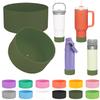 2Pcs Silicone Boot Sleeve for Stanley IceFlow Fast Flow Water Bottle 24oz,Silicone Boot Bumper for Stanley Quencher 40oz,for IceFlow 20oz 30oz,for Quick Flip GO 24oz BottleThickened (Military Green) view 1
