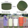 2Pcs Silicone Boot Sleeve for Stanley IceFlow Fast Flow Water Bottle 24oz,Silicone Boot Bumper for Stanley Quencher 40oz,for IceFlow 20oz 30oz,for Quick Flip GO 24oz BottleThickened (Military Green) view 4