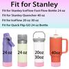 2Pcs Silicone Boot Sleeve for Stanley IceFlow Fast Flow Water Bottle 24oz,Silicone Boot Bumper for Stanley Quencher 40oz,for IceFlow 20oz 30oz,for Quick Flip GO 24oz BottleThickened (Pink) view 2