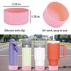 2Pcs Silicone Boot Sleeve for Stanley IceFlow Fast Flow Water Bottle 24oz,Silicone Boot Bumper for Stanley Quencher 40oz,for IceFlow 20oz 30oz,for Quick Flip GO 24oz BottleThickened (Pink) view 4