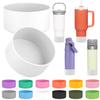 2Pcs Silicone Boot Sleeve for Stanley IceFlow Fast Flow Water Bottle 24oz,Silicone Boot Bumper for Stanley Quencher 40oz,for IceFlow 20oz 30oz,for Quick Flip GO 24oz BottleThickened (White) view 1